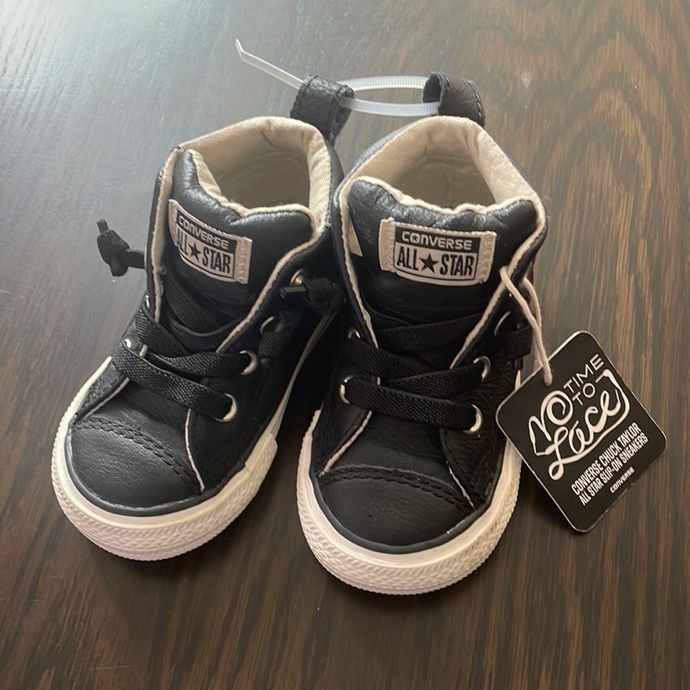Converse Chuck Taylor All Star Slip-On Sneakers Brand New Black Leather Infant 5